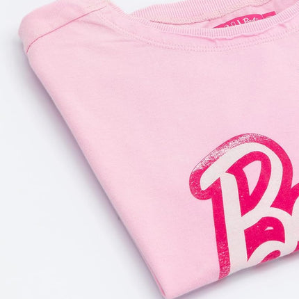 Barbie Cropped T-Shirt for Women | Ladies Fashion Doll Retro Logo Pink Crop Top Fashionista Clothing Merchandise Large