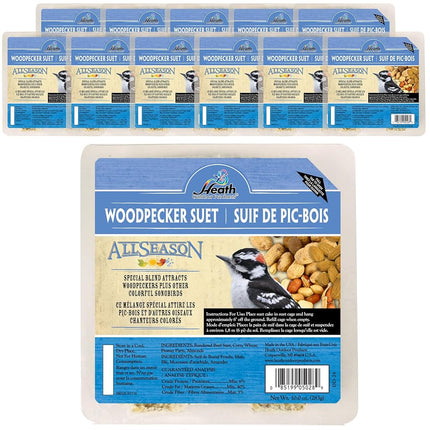 Heath Outdoor Products Woodpecker Bird Suet Cake 10 Ounce Pack of 12 New