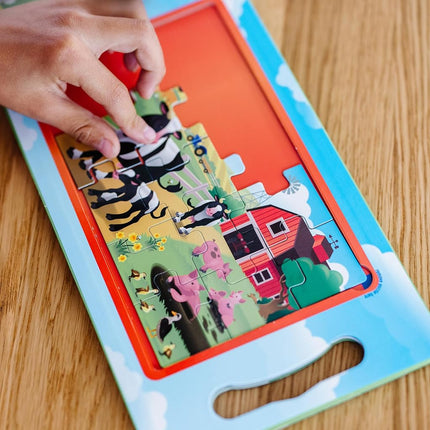 Melissa & Doug Take-Along Magnetic Jigsaw Puzzles Travel Toy � On The Farm (2 15-Piece Puzzles)