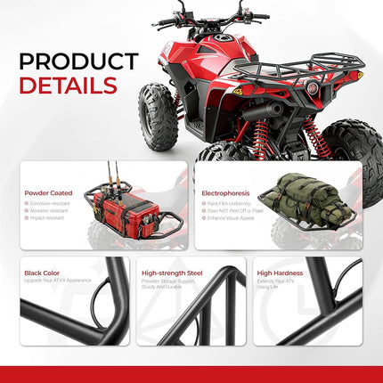 ALMULOO Parrilla trasera para cuatrimoto compatible con Can-Am Renegade 2007-2023 Todos los modelos Parrilla de acero Negro electroforesis