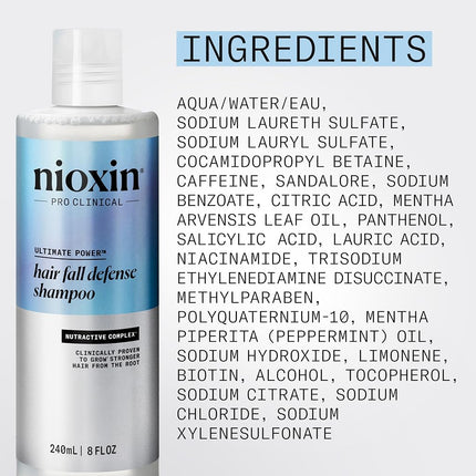 Nioxin Hair Fall Defense Shampoo for Hair Loss, 240 ml