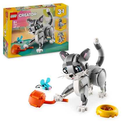 LEGO Creator 3in1 Playful Cat Toy - Animal Figure Transforms into a Pigeon or Pet Dog Model - Creative Birthday Gift for 8+ Year Old Girls & Boys - 31163