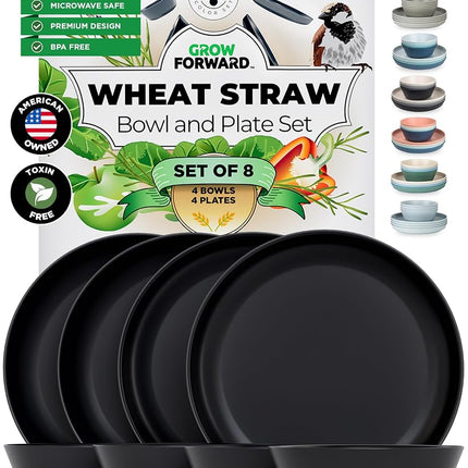 Grow Forward Premium Wheat Straw Plates and Bowls 