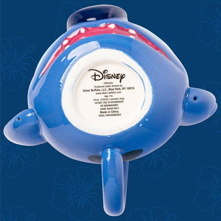 Silver Buffalo Disney Lilo and Stitch Ceramic 3D Sculpted Mug Featuring Stitch, 24 Ounces