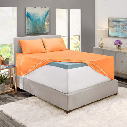 Nestl Twin Bed Sheet Set - Light Orange - 3-Piece Extra Deep Pocket
