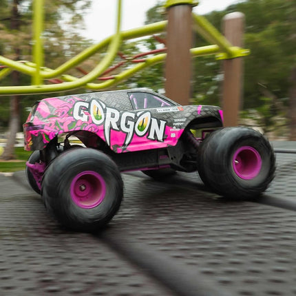 ARRMA RC Truck 1/10 Gorgon 2 Wheel Drive RTR Brushed Monster Truck Battery & Charger Included Purple ARA3230ST4