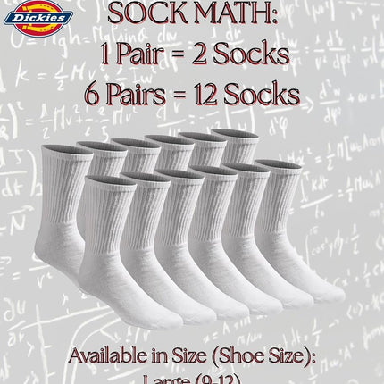 Dickies Mens 's Crew-socks, White (6 Pairs), 6-12 UK