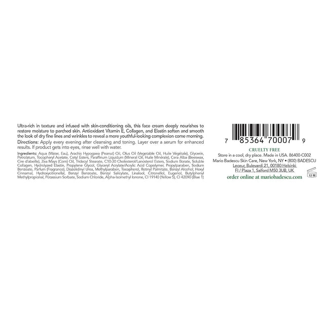 Mario Badescu Skin Care Night Cream - Elasto-Collagen 1oz (30g)