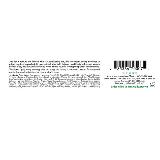 Mario Badescu Skin Care Night Cream - Elasto-Collagen 1oz (30g)