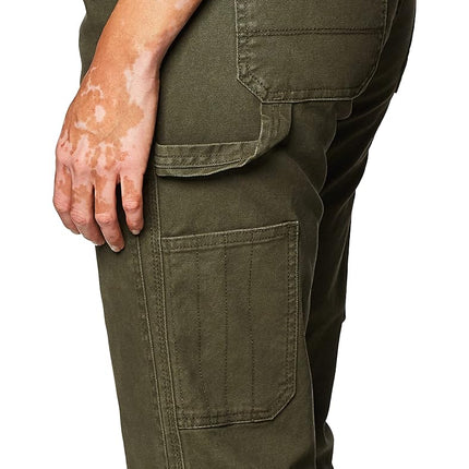 Dickies Women's Stretch Duck Double Front Carpenter Pant, Rinsed Moss Green, 10