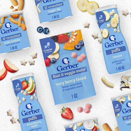 Gerber Graduates Puffs Cereal Snack, Banana, Naturally Flavored with Other Natural Flavors, 1.48 Ounce, 6 Count