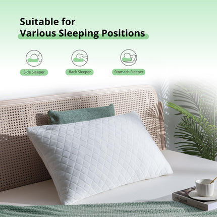 EGOHOME Shredded Memory Foam Pillows, Adjustable Bed Pillows for Side, Back or Stomach Sleepers, Neck Pillows for Sleeping, Queen Size Pillow with Removable Cover (1 Pack, Adjustable)