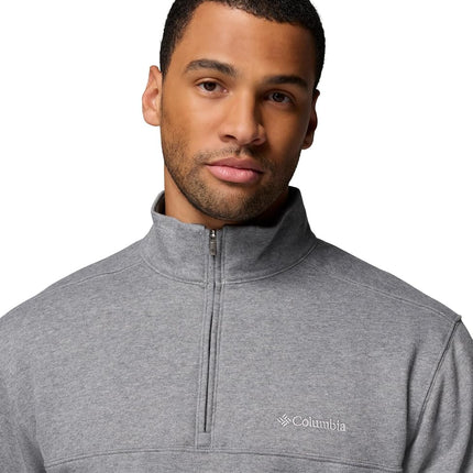 Columbia Men's Hart Mountain Ii Half Zip Hiking Shirt, Charcoal Heather, S