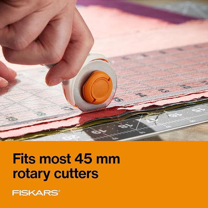 Fiskars 45mm Rotary Blades (5 Pack) - Rotary Cutter Blade Replacement - Crafts, Sewing, and Quilting Projects - Grey