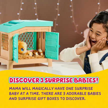 LLP Little Live Pets 26410 Soft, Interactive Mama Guinea Pig and her Hutch, and her 3 Surprise Babies. 20+ Sounds & Reactions. Batteries Included. for Kids Ages 4+,7.8 x 11.93 x 11.38 inches