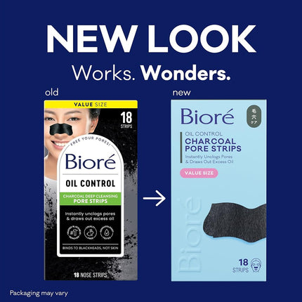 Biore Deep Cleansing Pore Charcoal Strips, 18 Count