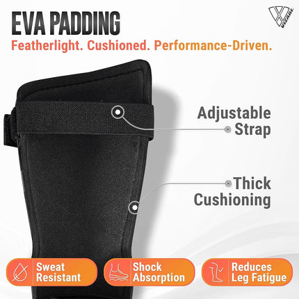 Vizari Malaga Soccer Shinguard – Durable, Breathable Leg Guards with Robust Protection, Elastic Straps for Kids, Youth, and Adults – Essential Soccer Gear