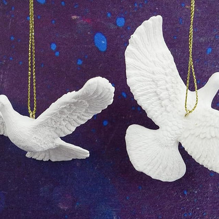 Kurt Adler 4.5" Resin Friendship Dove Ornament Set of 2