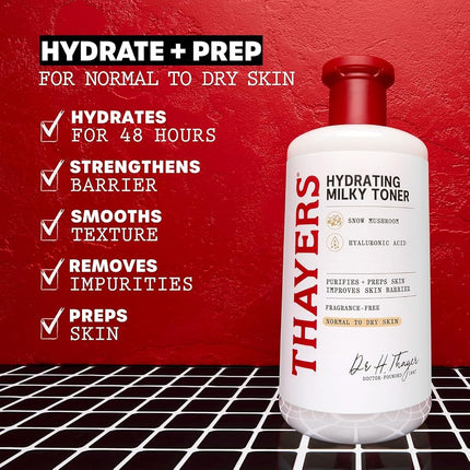 Thayers Toner Milky Face Toner Snow Mushroom Hyaluronic Acid 355ml