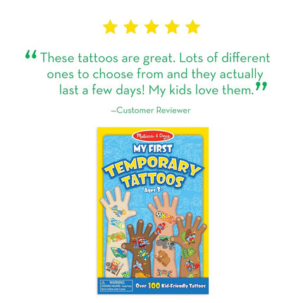 Melissa & Doug My First Temporary Tattoos: Adventure, Creatures, Sports, and More (100+ Kid-Friendly Tattoos)