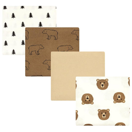 Hudson Baby Couvertures en flanelle de coton unisexe pour bébé, Ours brun, Taille unique