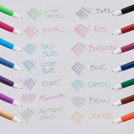 Pentel GlideWrite Ballpoint Pen with TechniFlo Ink, (1.0mm) Medium Line, Magenta Ink, Box of 12 Pens (BX910-V4)