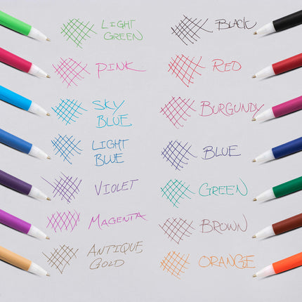 Pentel GlideWrite Ballpoint Pen with TechniFlo Ink, (1.0mm) Medium Line, Light Blue Ink, Box of 12 Pens (BX910-S1)