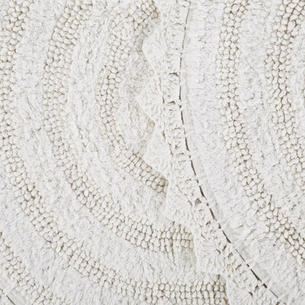 DII Crochet Collection Reversible Bath Mat, Large Oval, 21x34, White