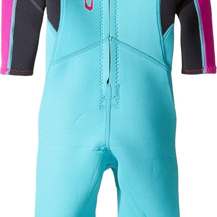 O'Neill Toddler Reactor-2 2mm Back Zip Full Wetsuit, Light Aqua/Graphite/Berry, 4