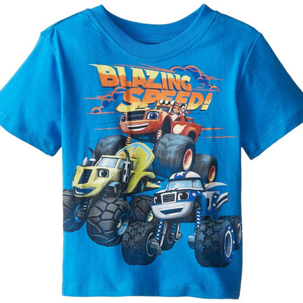 Camiseta de manga corta para niños pequeños Nickelodeon Blaze and The Monster Machines, azul francés, 2T