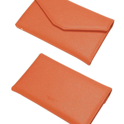ZOPPEN Cartera de viaje multiusos con bloqueo Rfid para pasaporte (Ver.4), combo de tarjetero para pasaporte y vacuna, organizador de documentos triple para viaje, #24 Naranja, Talla única, Informal