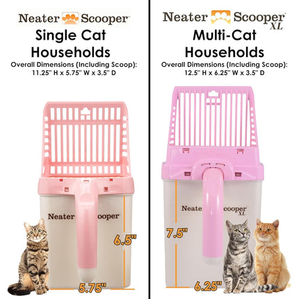 Neater Pet Brands Neater Scooper XL Cat Litter Scoop, 60 Refill Bags – Extra-Large Capacity Mess-Free Cat Litter Scooper with Bag for Large & Multiple Cats, Spill-Proof Litter Box Scooper with Holder