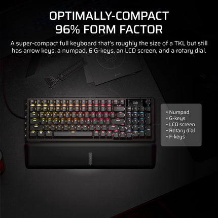 Corsair Vanguard PRO 96 Wired Hall Effect Magnetic Mechanical Gaming Keyboard � 96% Layout, MGX Hyperdrive Switches, 8000Hz Polling, Rapid Trigger, Virtual Stream Deck, SOCD Flashtap, QWERTY US