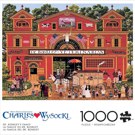Buffalo Games – 1000 Piece Jigsaw Puzzle - Dr. Bonkley's Family - Charles Wysocki Colorful Puzzle for Adults – Precision-Cut Pieces, Beautiful Artwork, and Hours of Relaxing Fun