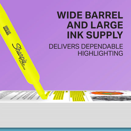 Sharpie Tank Highlighters, Assorted, Chisel Tip, Pack of 12