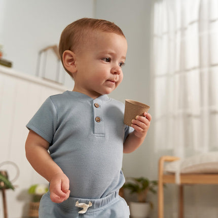 Gerber Unisex Baby Bodysuit and Shorts Set, Blue, 0-3 Months