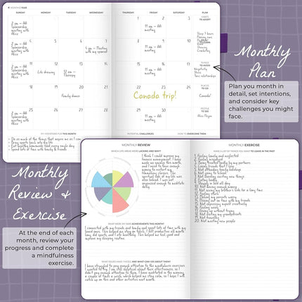 Clever Fox Addiction Recovery Journal, Daily Sobriety Planner A4 Purple