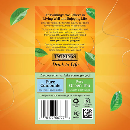 Twinings of London Pure Peppermint Herbal Tea Bags, 20 Count