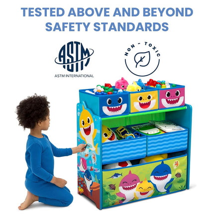 Baby Shark Design & Store 6 Bin Toy Storage Organizer by Delta Children