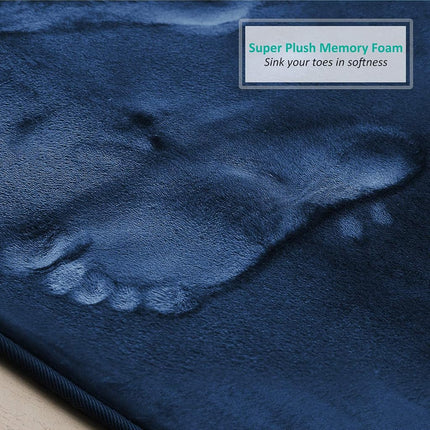 Clara Clark Bathroom Rugs, Ultra Soft Non Slip and Absorbent, Velvet Memory Foam Bath Mat. Set of - 20 x 32/17 x 24/19 x 24, Royal Blue