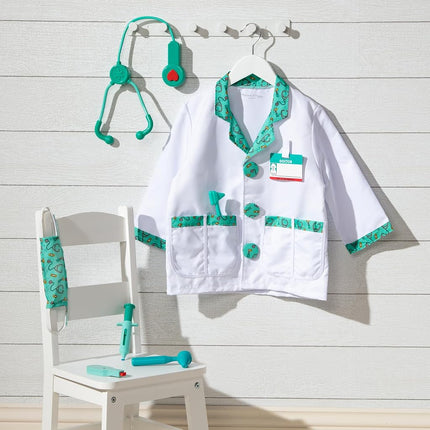 Melissa & Doug Kids Doctor Costume Role Play Toys | Fancy Dress for Toddlers & Kids | Doctor Costumes for Pretend Play, Age 3-6