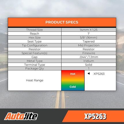 Bujías de repuesto para automóviles Autolite Iridium XP, XP5263 (paquete de 4)