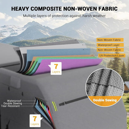 GarveeTech Travel Trailer RV Cover 27-30 FT, Upgraded 7 Layers Top Camper Cover, Heavy Duty Motorhome Covers Windproof Waterproof and Anti-UV Camping Travel Covers