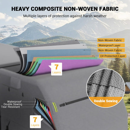 GarveeTech Travel Trailer RV Cover 27-30 FT, Upgraded 7 Layers Top Camper Cover, Heavy Duty Motorhome Covers Windproof Waterproof and Anti-UV Camping Travel Covers