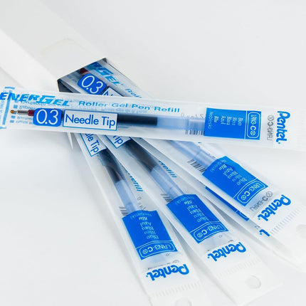 Pentel Refill Ink - for EnerGel Gel Pen, 0.3mm Needle Tip, Extra Fine, Blue Ink, Pack of 6 Refills