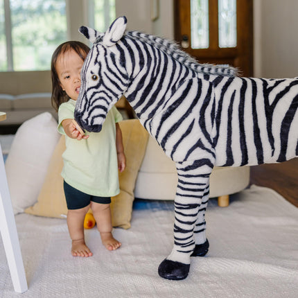Melissa & Doug Giant Striped Zebra - Lifelike Stuffed Animal (Nearly 3 feet Tall)