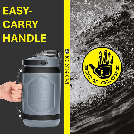 Body Glove Botella de agua de 74oz con pajita, botella a prueba de fugas sin BPA para hidratación durante todo el día para gimnasio, deportes, actividades al aire libre (GRIS/74oz)