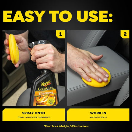 Meguiar's Gold Class Leather Conditioner, 473 ml | Nourishes and Protects Car Leather | Restores Softness and Flexibility | Prevents Cracking and Fading
