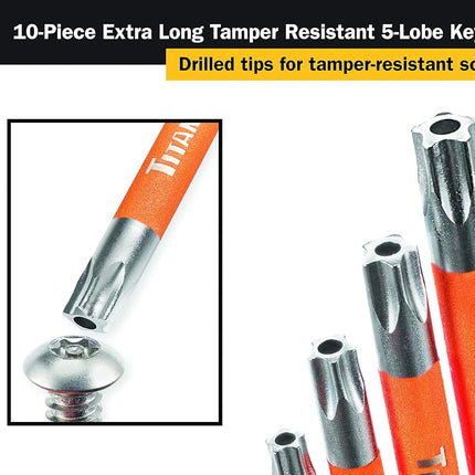 Titan Tools 12734 Tamper Resistant 5-Lobe Key Set - Multi-Colour (10-Piece)