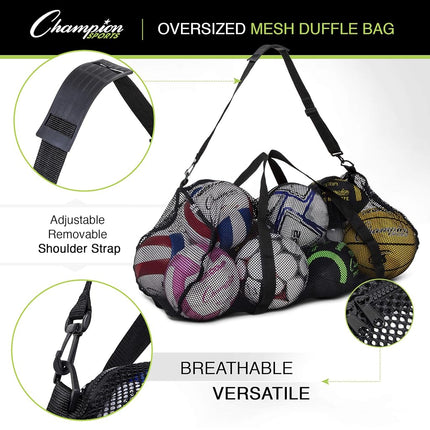 Bolsa de lona de malla Champion Sports con cremallera y correa de hombro ajustable, 15" x 36", azul - Bolsa de gimnasio multiusos de gran tamaño para equipos, artículos deportivos, ropa sucia - Bolsa de viaje y buceo de malla transpirable